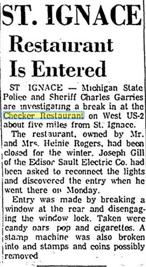 The Checker Restaurant - April 1961 Break-In (newer photo)